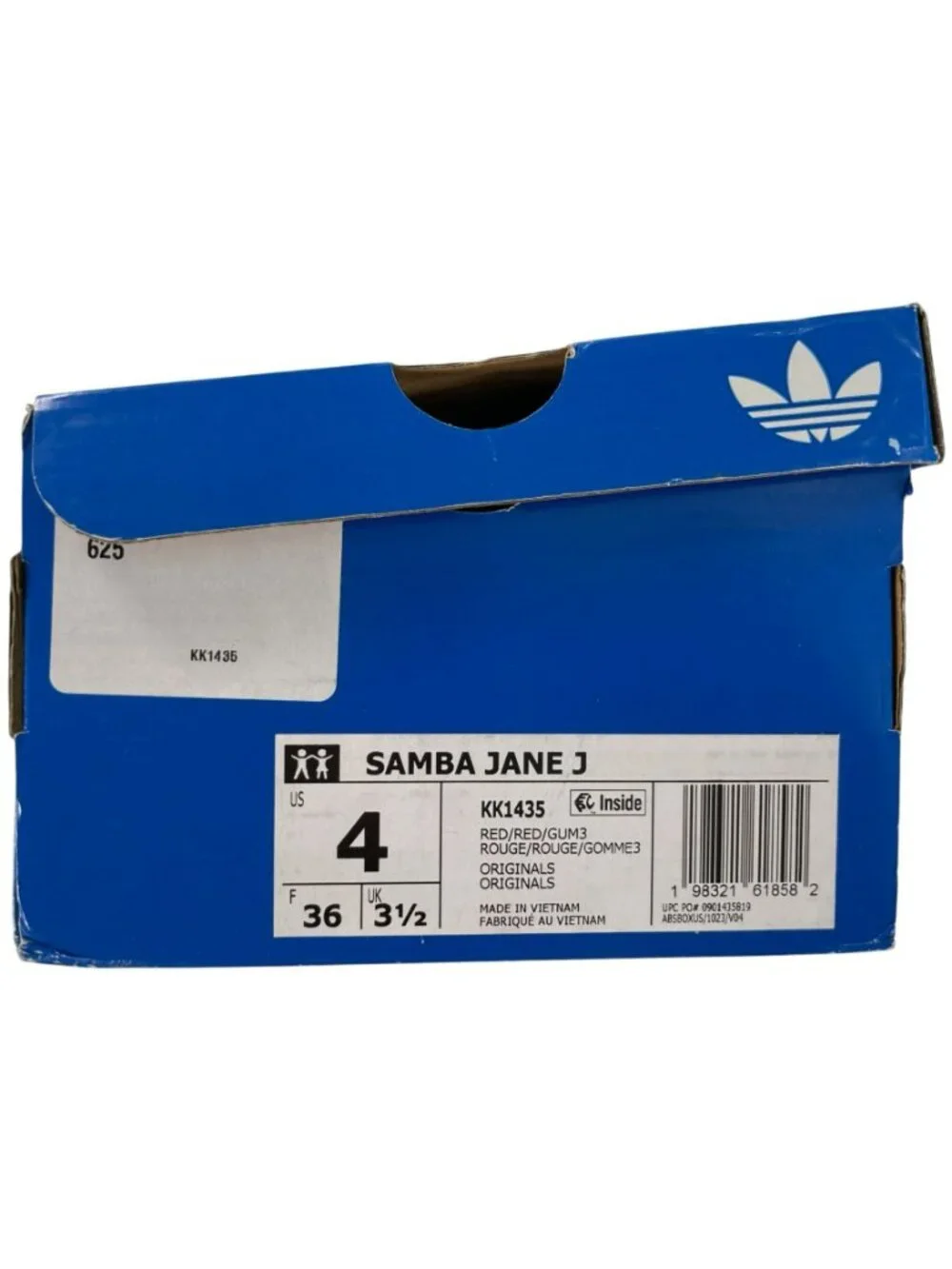 Adidas Samba Jane J Red Shoes Velcro Strap Casual Style KK1435 Kids Size 4 NEW